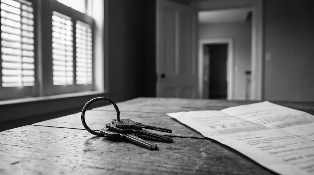 Llaves de una vivienda junto al contrato de alquiler sobre una mesa